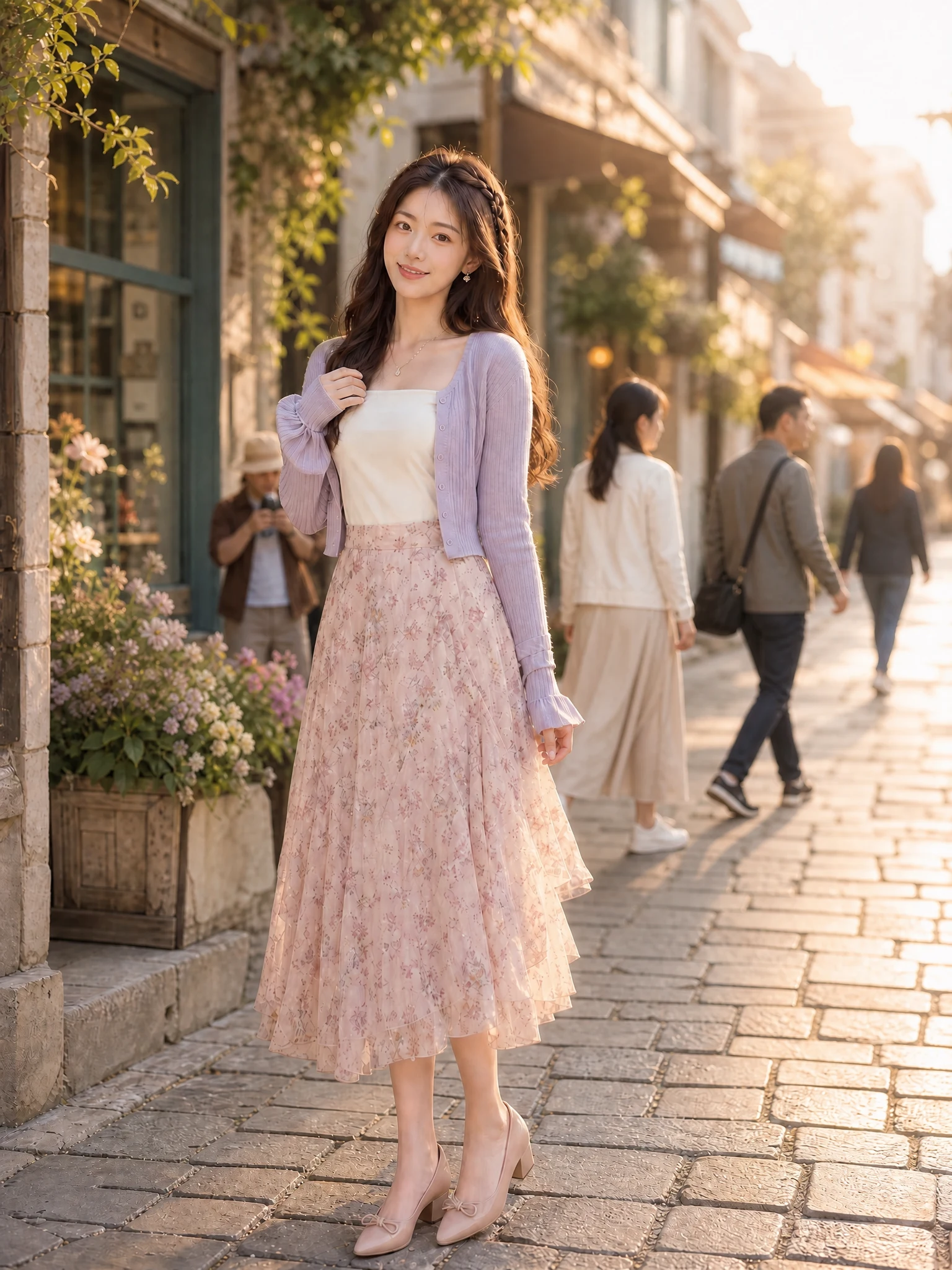 Travel photo with background pedestrians before the AI People Remover